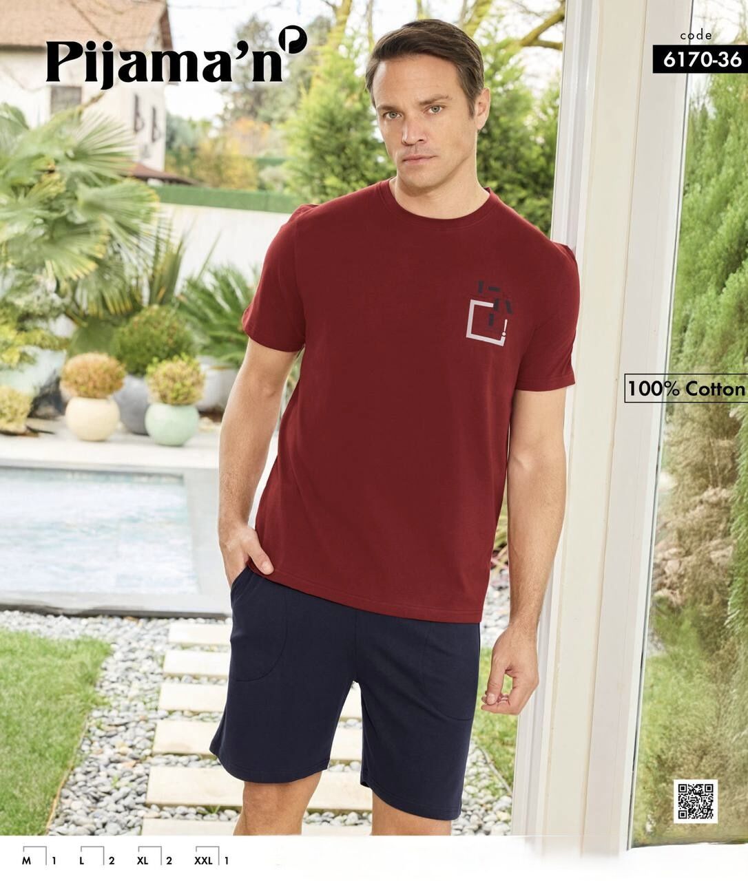 PİJAMAN 6170-36 ERKEK PENYE KISAKOL ŞORTLU TAKIM