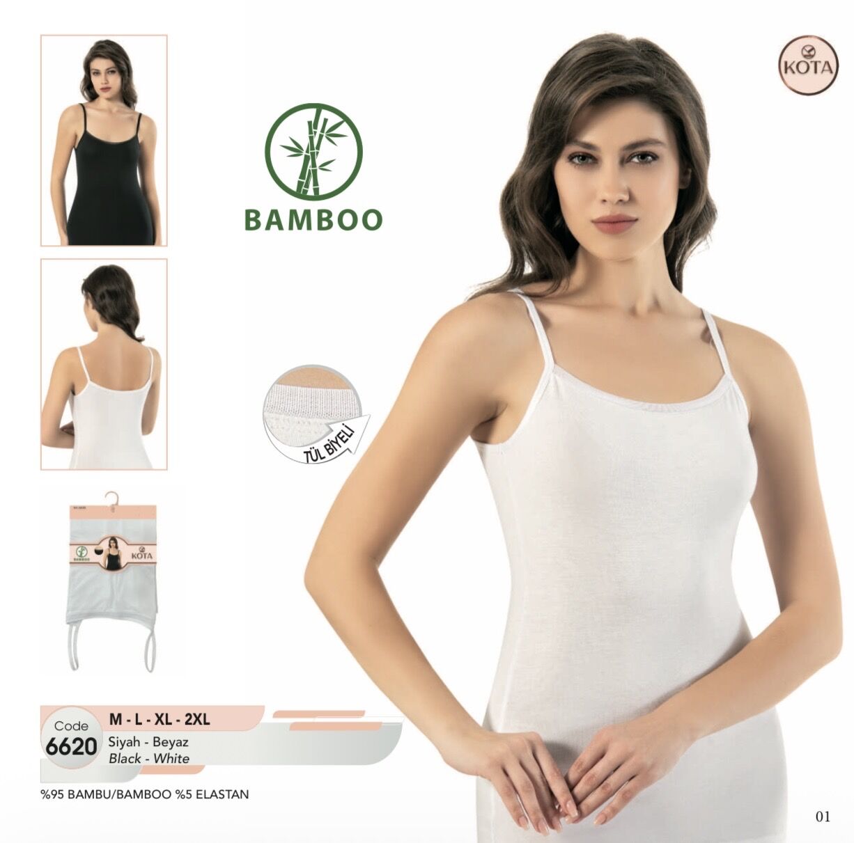 KOTA 6620 BAYAN BAMBU SÜPREM İNCE ASKILI ATLET
