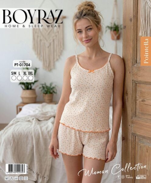 BOYRAZ 01704 POİNTELLA İPASKI ŞORTLU PİJAMA TAKIM