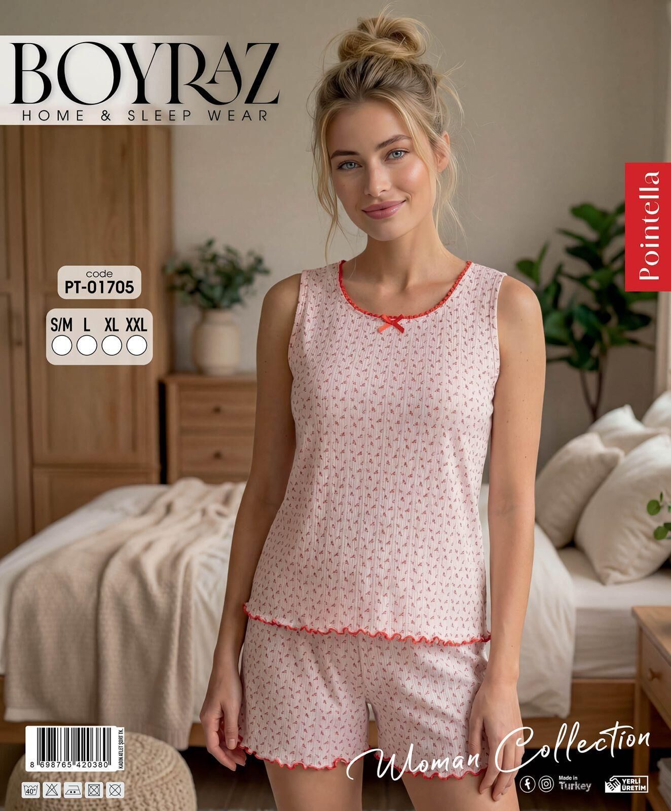 BOYRAZ 01705 POİNTELLA ATLET ŞORTLU PİJAMA TAKIM