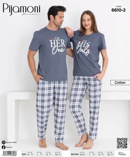 PİJAMONİ 6610-2 SÜPREM ÇİFT KOMBİN KISA KOL TAKIM
