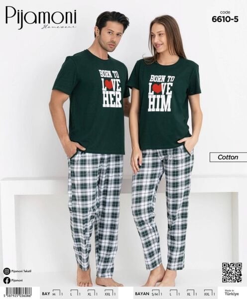 PİJAMONİ 6610-5 SÜPREM ÇİFT KOMBİN KISA KOL TAKIM