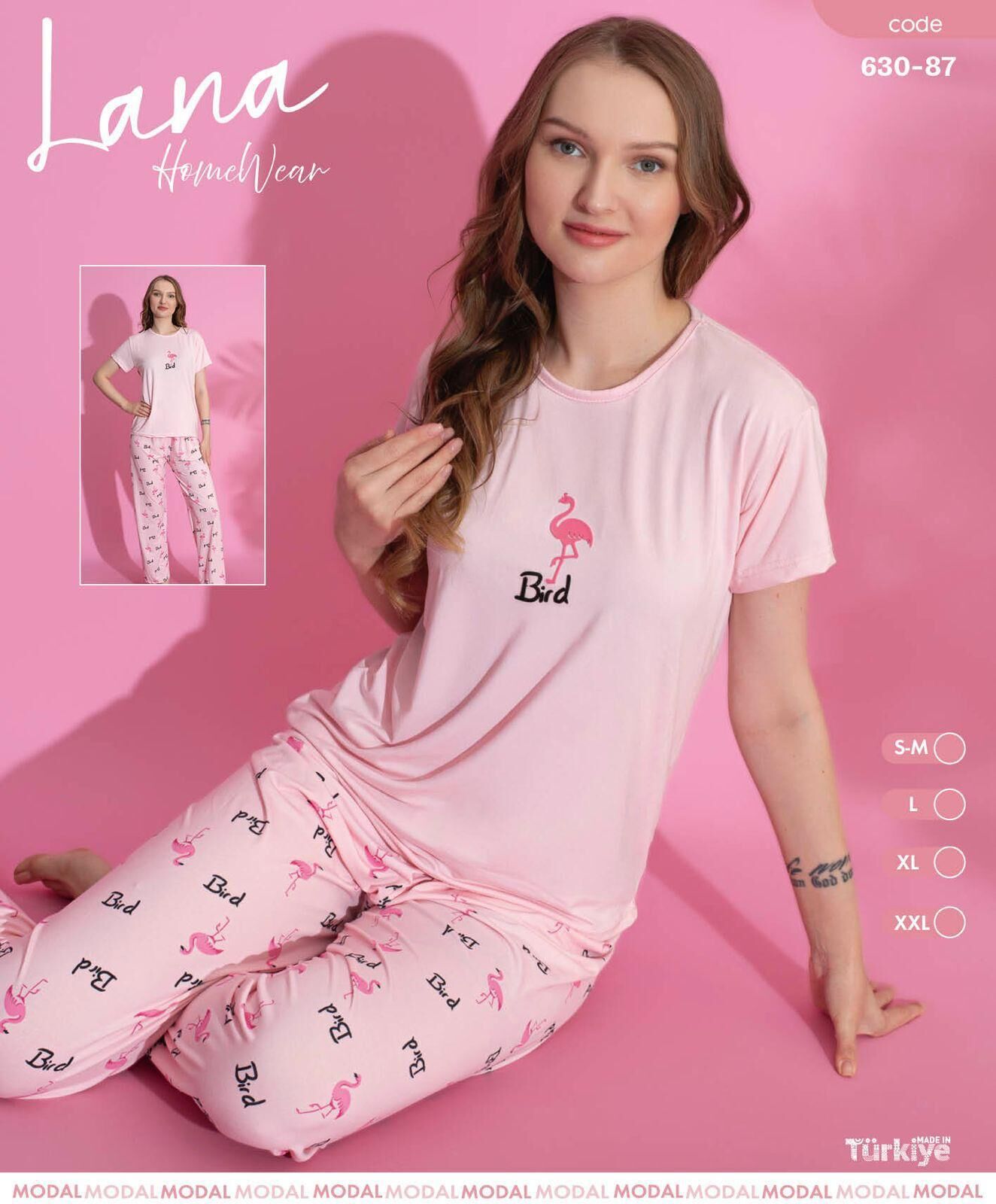 LANA 630-87 BAYAN MİLAN KISA KOL PİJAMA TAKIM