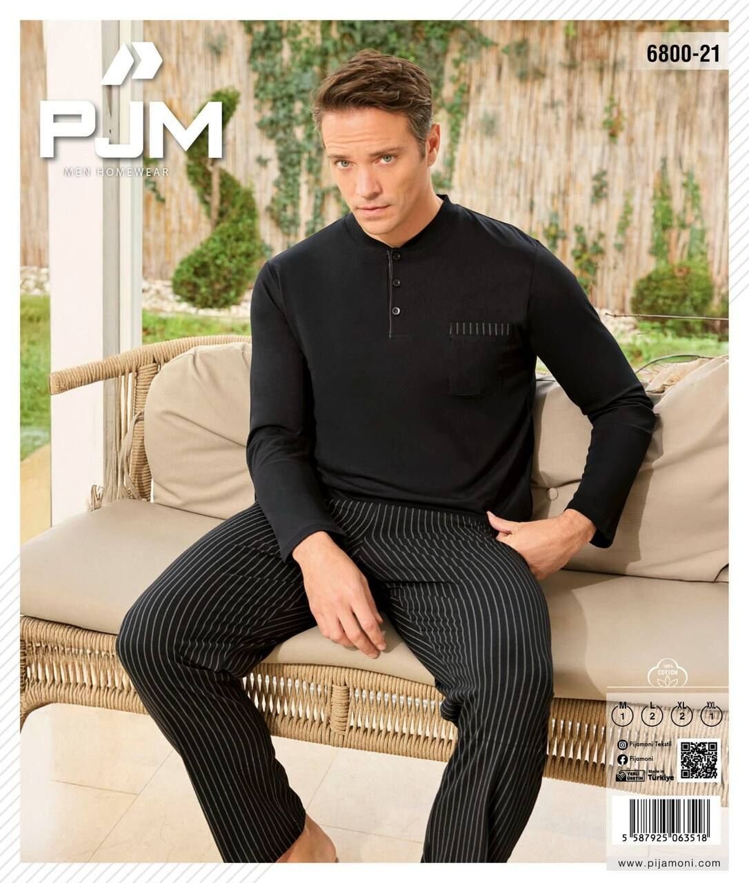 PJM 6800-21 ERKEK PENYE CEPLİ PİJAMA TAKIM
