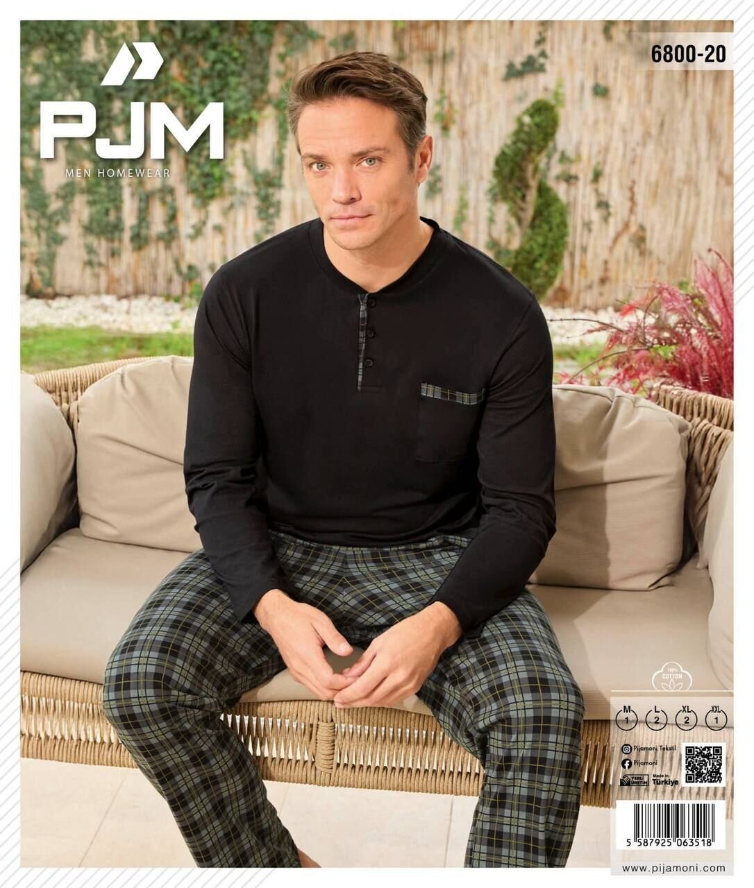 PJM 6800-20 ERKEK PENYE CEPLİ PİJAMA TAKIM