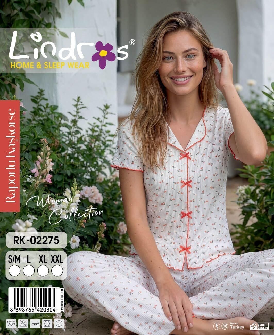 LİNDROS 02275 KAŞKORSE KISA KOL PİJAMA TAKIM