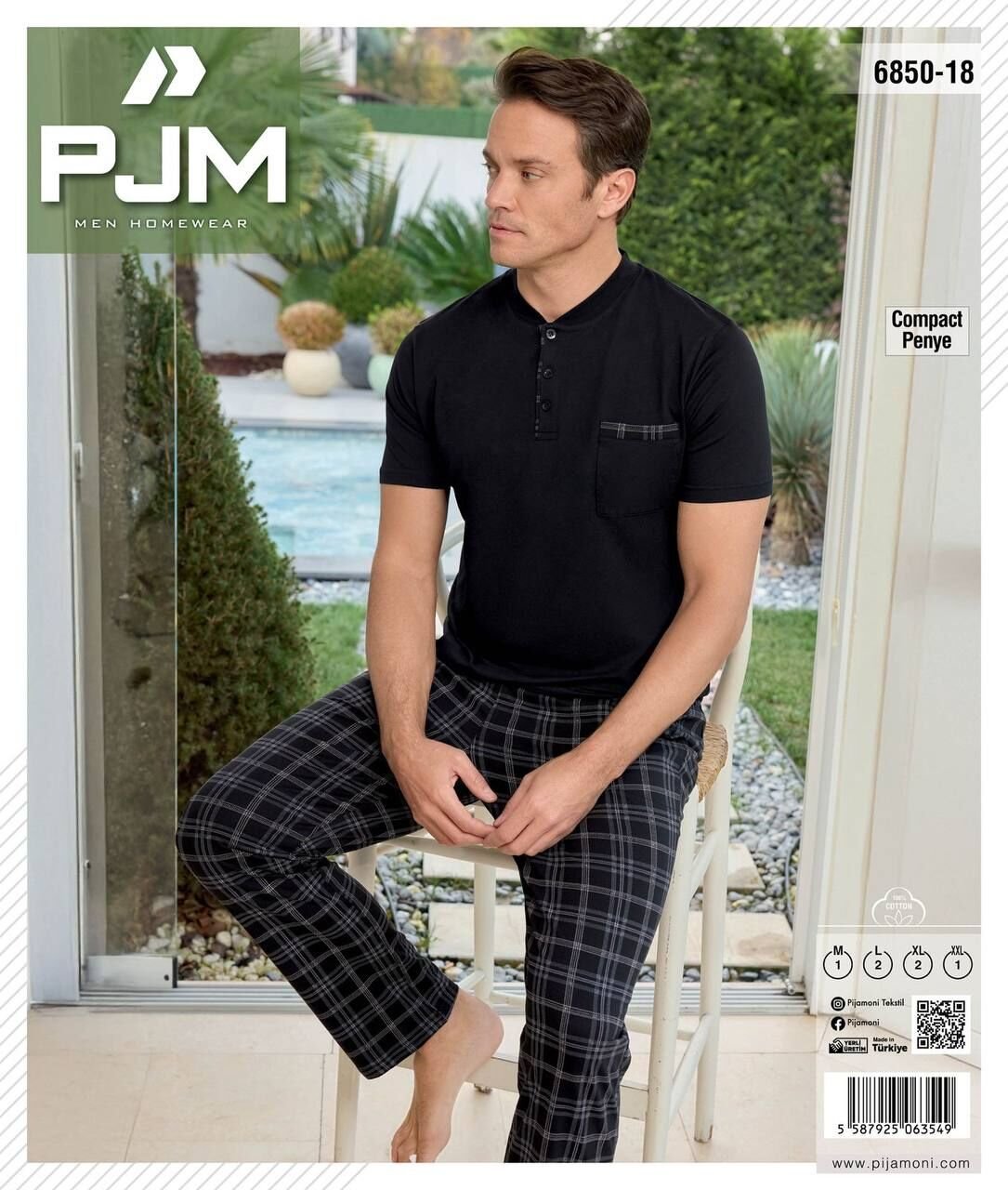 PJM 6850-18 ERKEK PENYE KISA KOL PİJAMA TAKIM