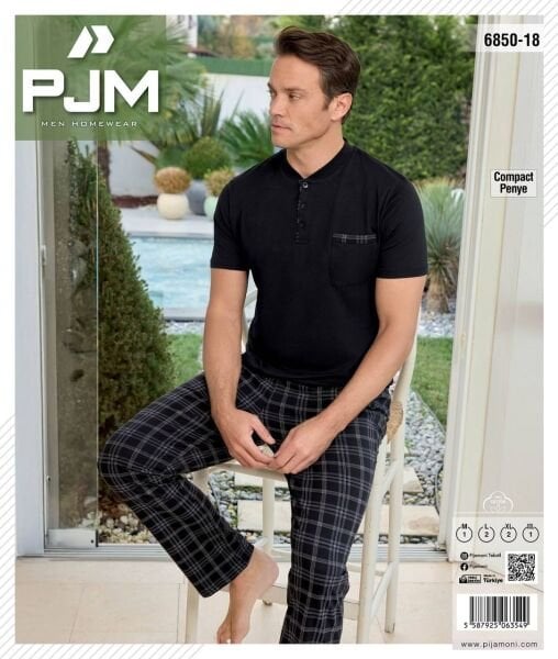 PJM 6850-18 ERKEK PENYE KISA KOL PİJAMA TAKIM