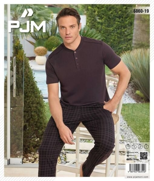PJM 6860-19 ERKEK PENYE KISA KOL PİJAMA TAKIM