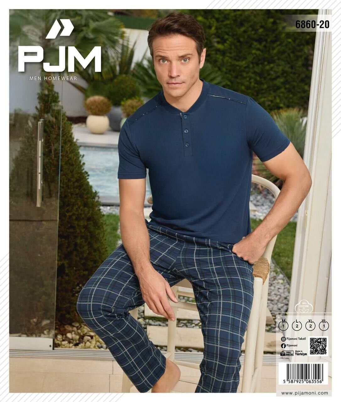 PJM 6860-20 ERKEK PENYE KISA KOL PİJAMA TAKIM