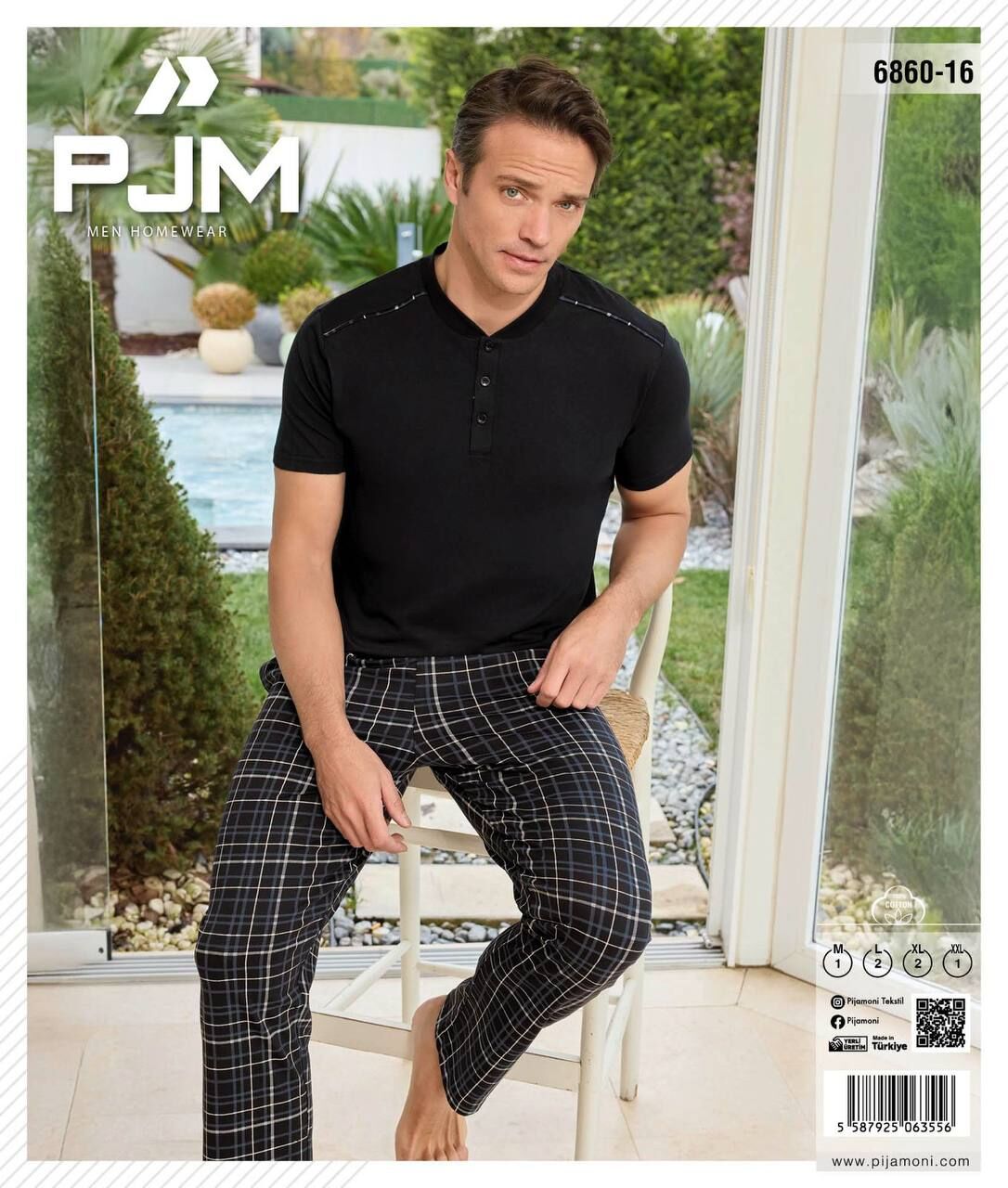 PJM 6860-16 ERKEK PENYE KISA KOL PİJAMA TAKIM