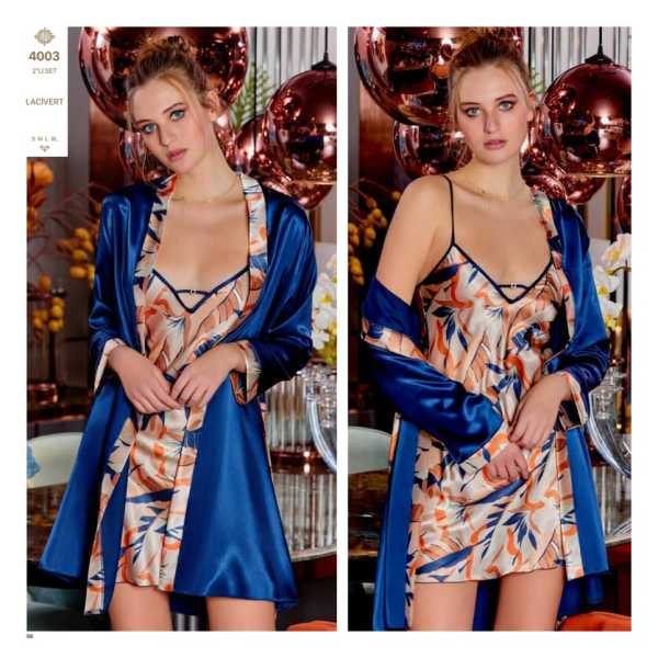 JEREMİ 4003 SATEN KISA 2 Lİ GECELİK TAKIM