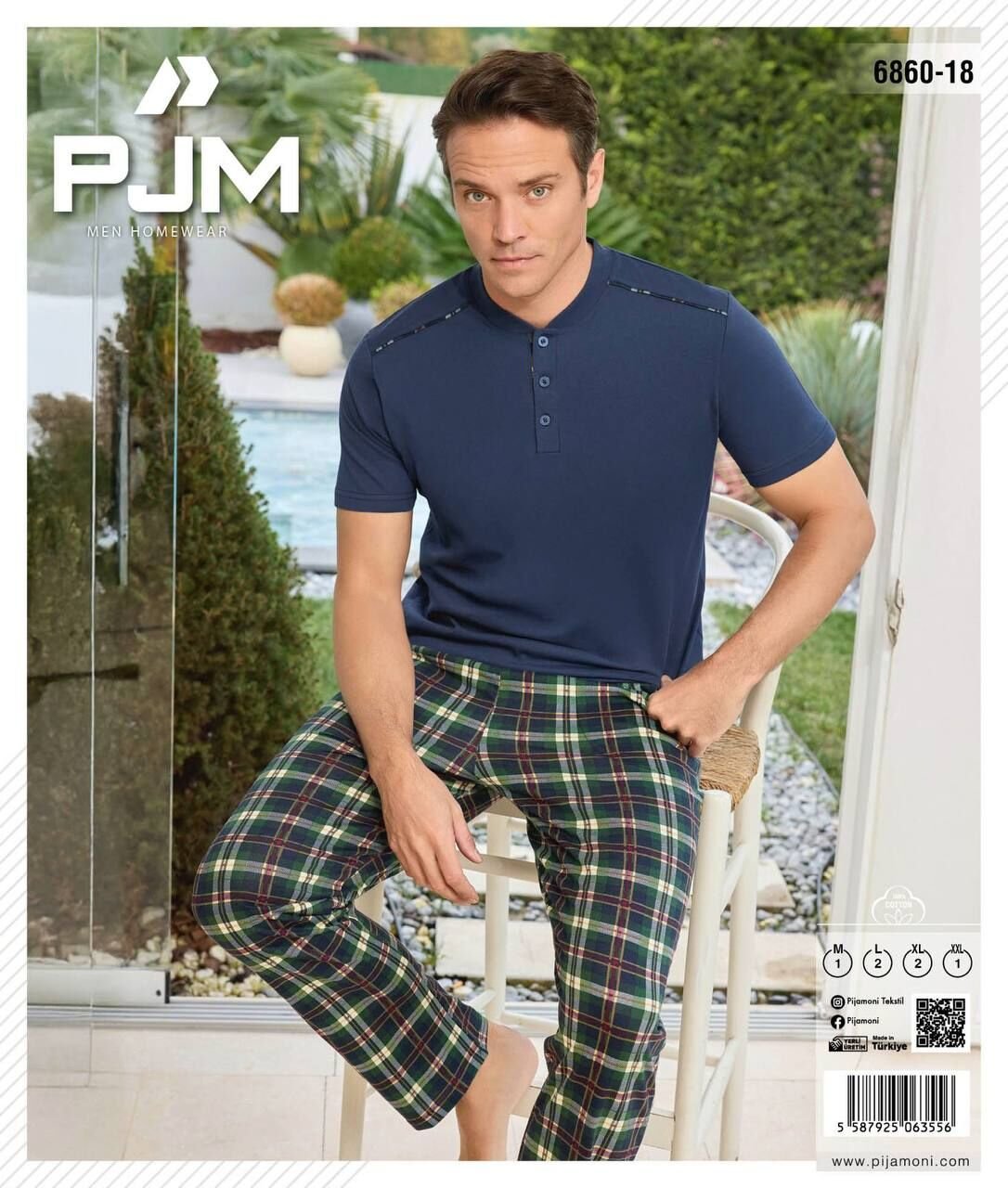 PJM 6860-18 ERKEK PENYE KISA KOL PİJAMA TAKIM