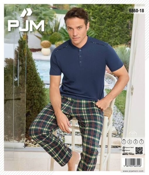 PJM 6860-18 ERKEK PENYE KISA KOL PİJAMA TAKIM