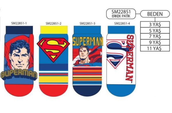 SUPERMAN SM22851 ERKEK ÇOCUK PATİK ÇORAP