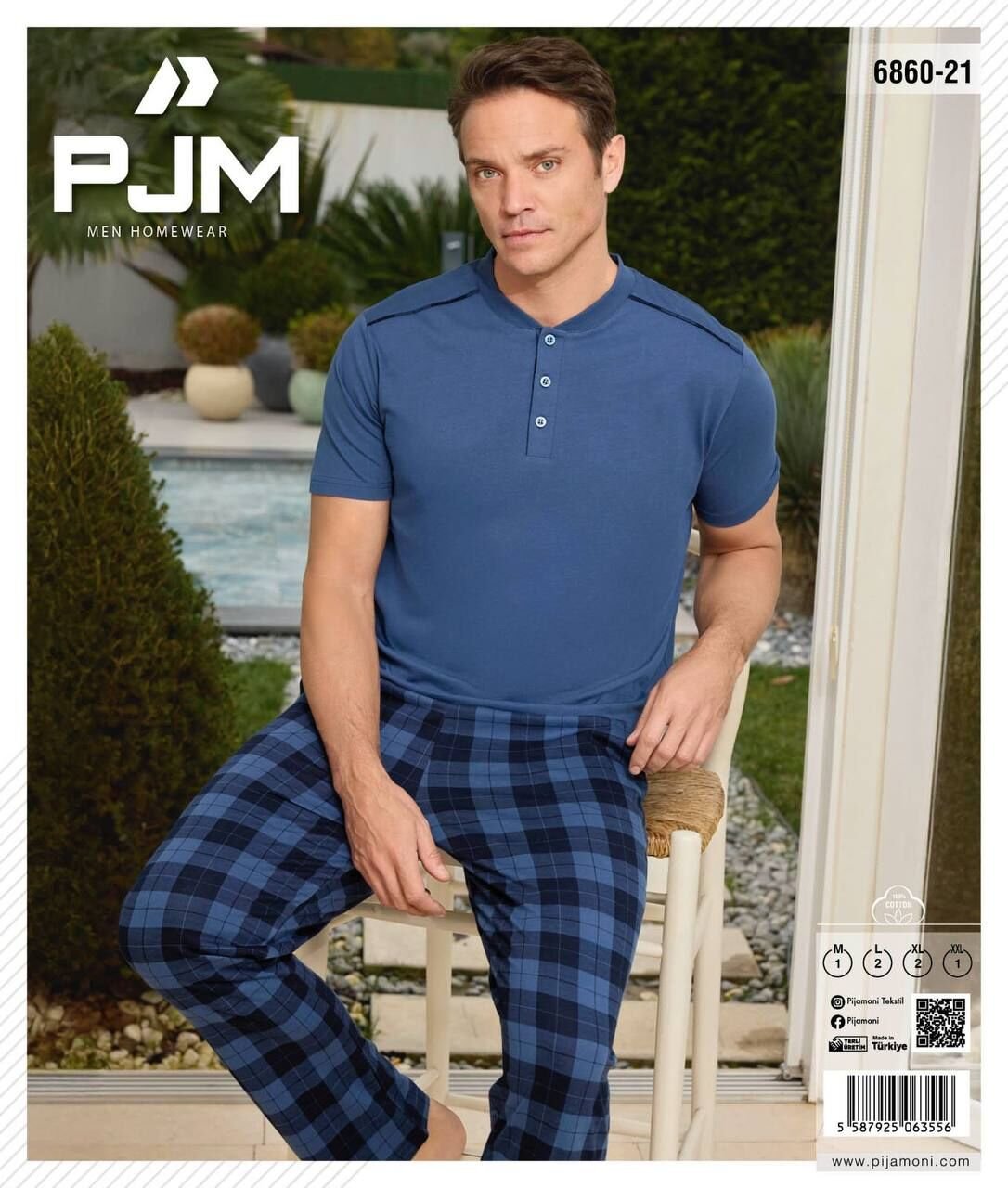 PJM 6860-21 ERKEK PENYE KISA KOL PİJAMA TAKIM