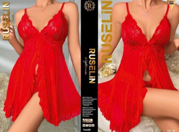 RUSELİN 2099 FANTAZİ KISA GECELİK 2 Lİ TAKIM