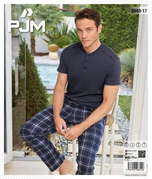 PJM 6860-17 ERKEK PENYE KISA KOL PİJAMA TAKIM