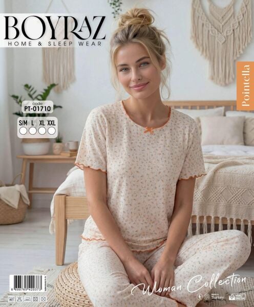 BOYRAZ 01710 POİNTELLA KISA KOL PİJAMA TAKIM