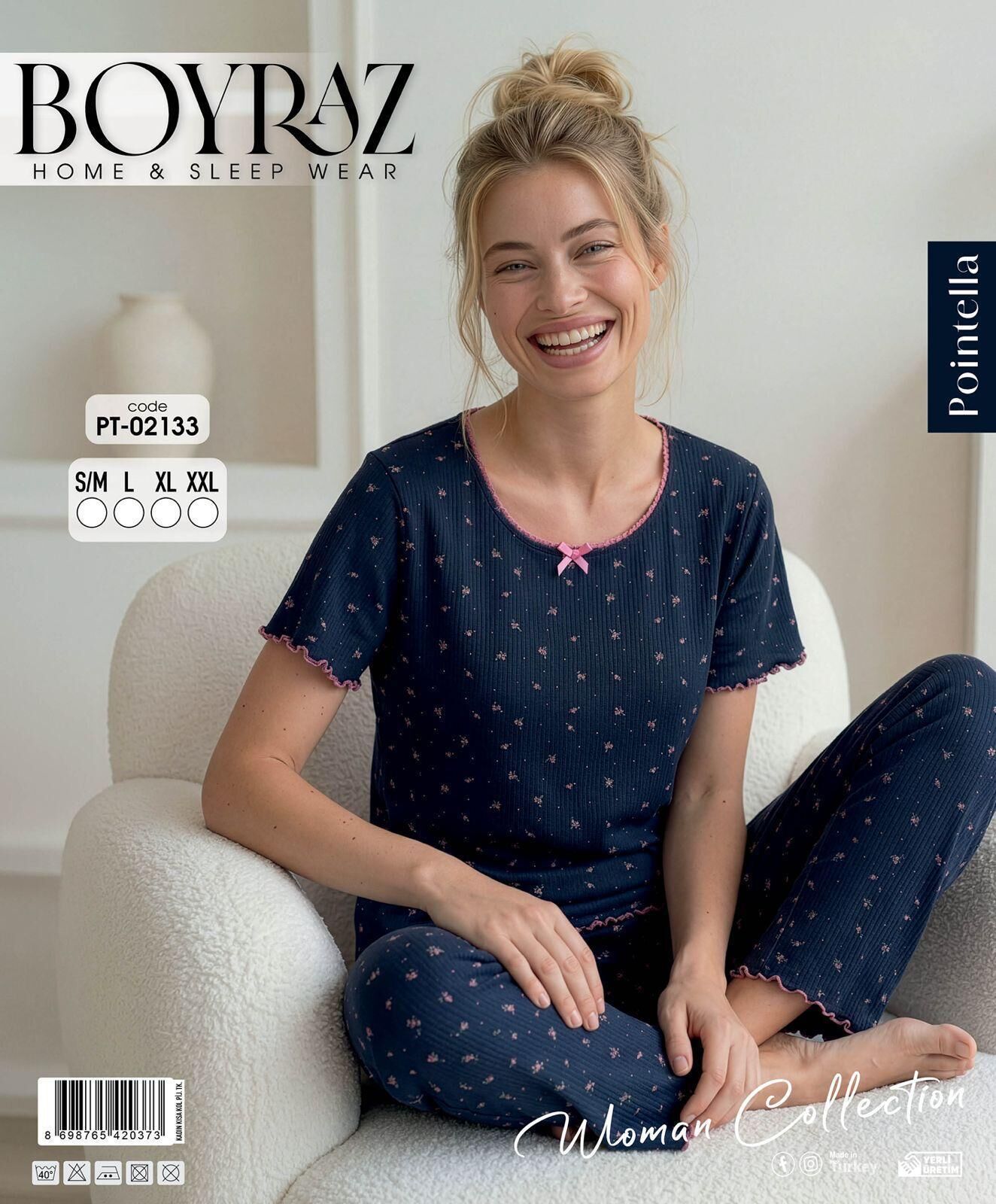BOYRAZ 02133 POİNTELLA KISA KOL PİJAMA TAKIM