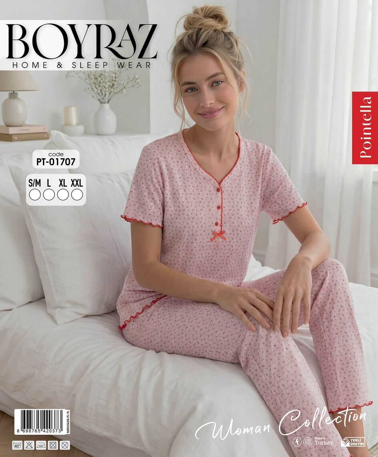 BOYRAZ 01707 POİNTELLA KISA KOL PİJAMA TAKIM