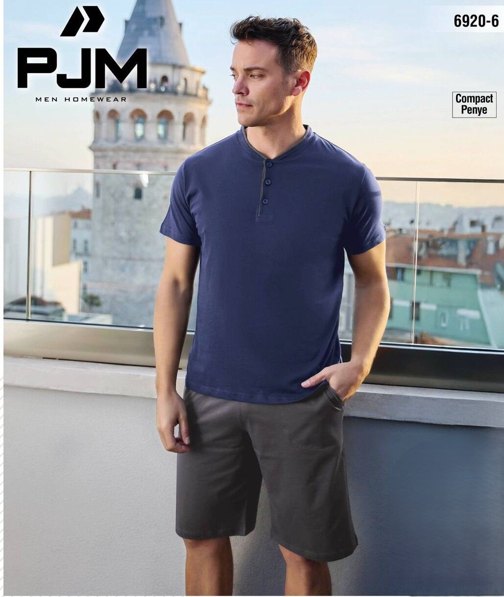 PJM 6920-6 ERKEK PENYE KISA KOL PİJAMA TAKIM