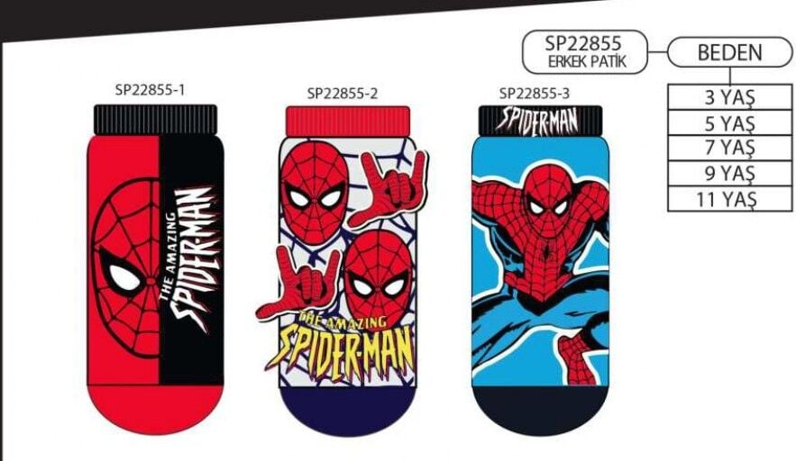 SPİDERMAN SP22855 ERKEK ÇOCUK PATİK ÇORAP