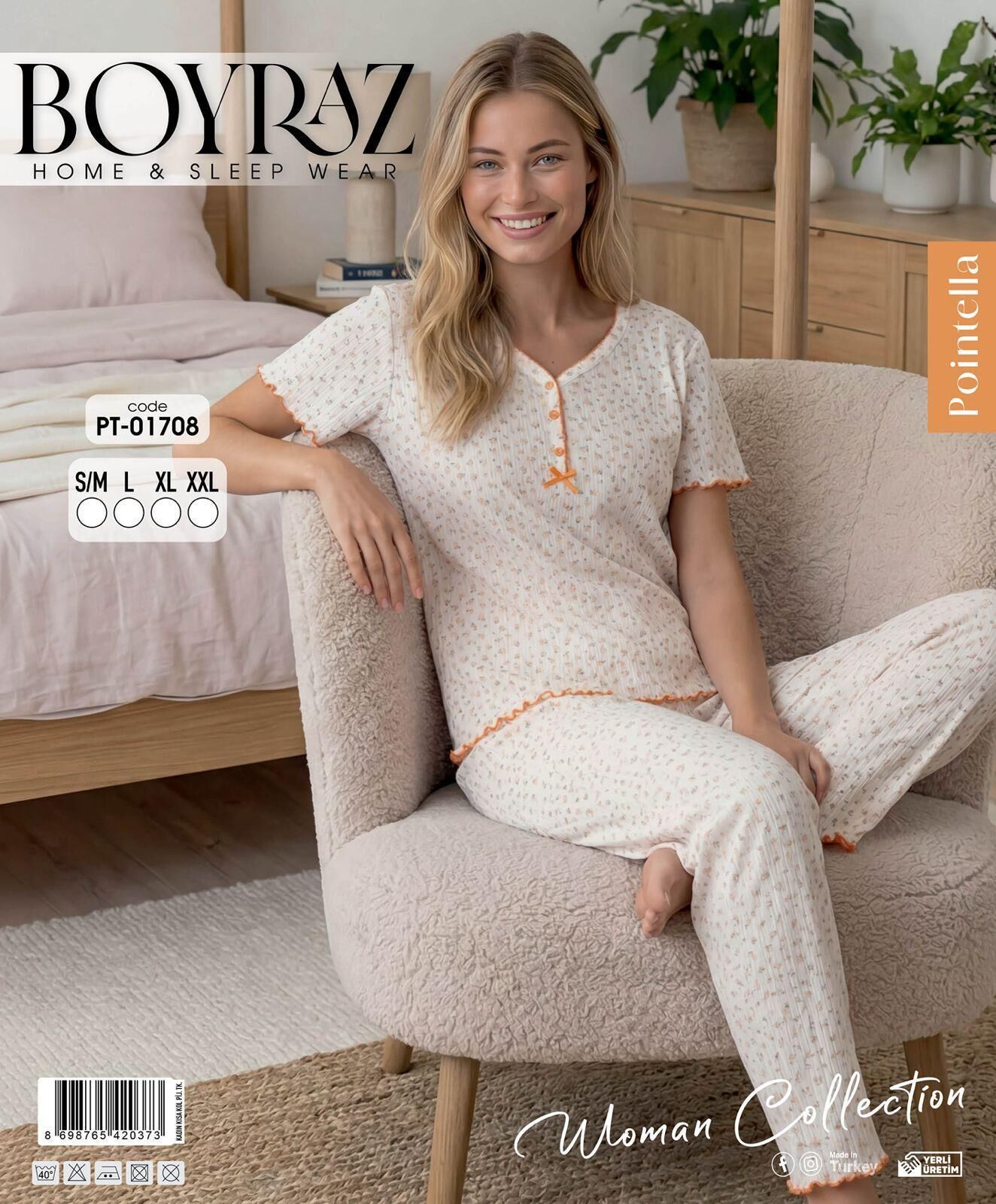 BOYRAZ 01708 POİNTELLA KISA KOL PİJAMA TAKIM