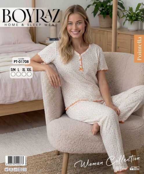 BOYRAZ 01708 POİNTELLA KISA KOL PİJAMA TAKIM