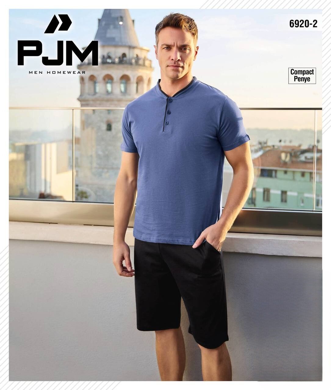 PJM 6920-2 ERKEK PENYE KISA KOL PİJAMA TAKIM