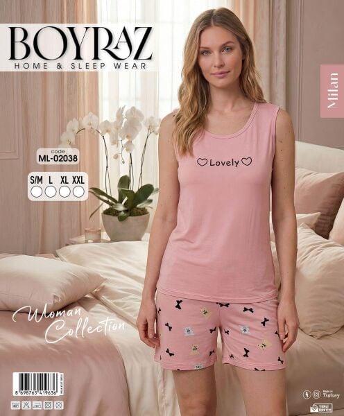 BOYRAZ 02038 MİLAN ATLET ŞORTLU PİJAMA TAKIM