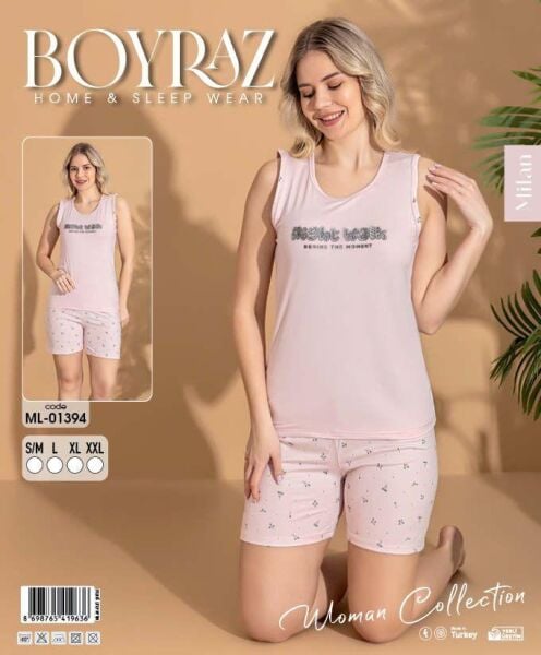 BOYRAZ 01394 MİLAN ATLET ŞORTLU PİJAMA TAKIM
