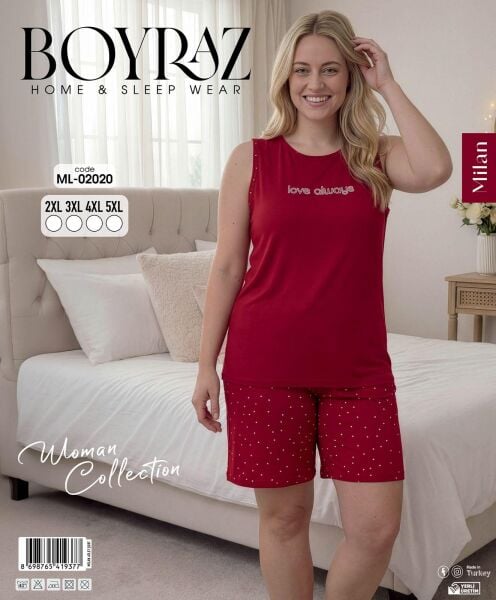 BOYRAZ 02020 MİLAN BATTAL KISAKOL ŞORTLU PİJAMA TK