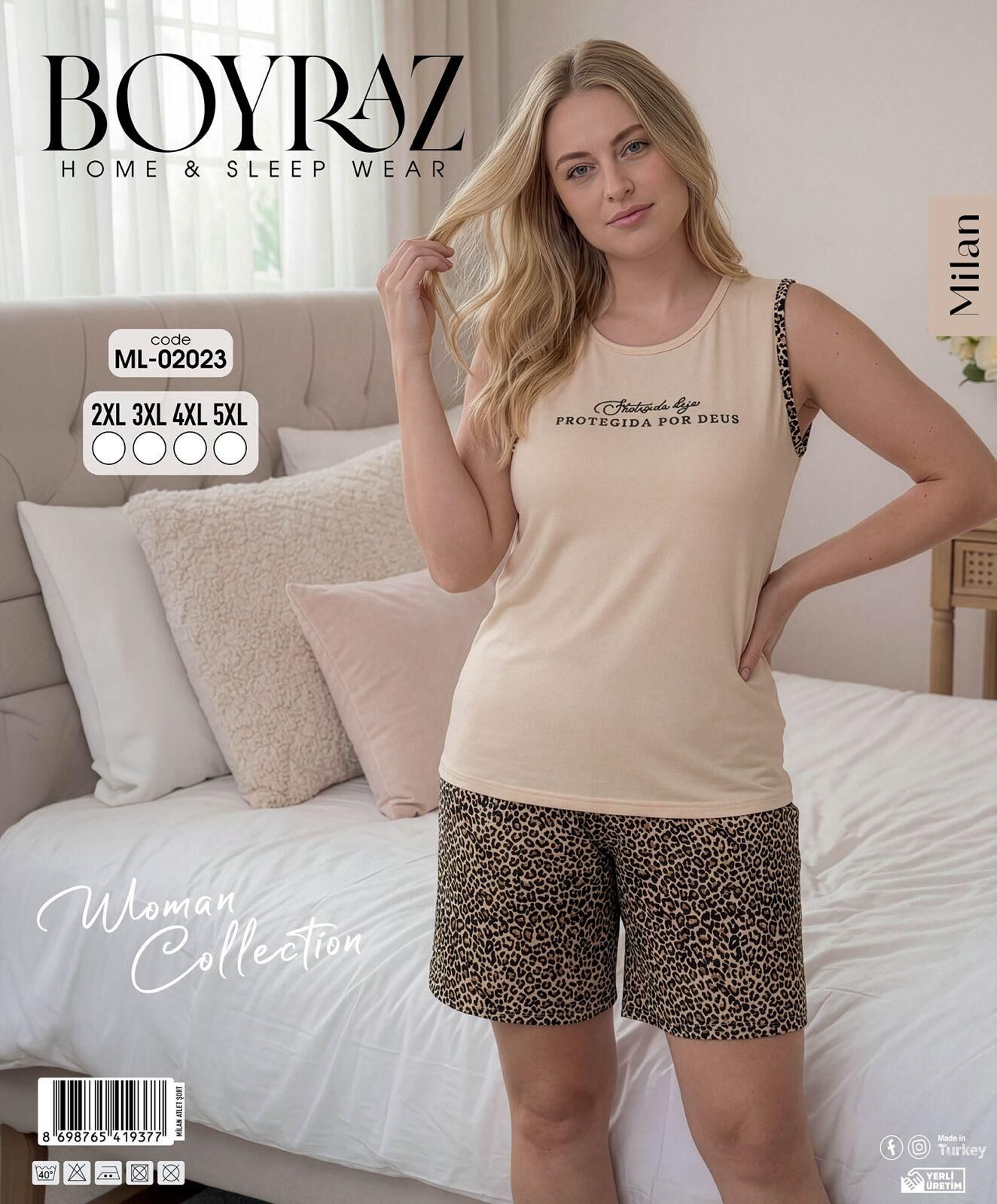 BOYRAZ 02023 MİLAN BATTAL KISAKOL ŞORTLU PİJAMA TK