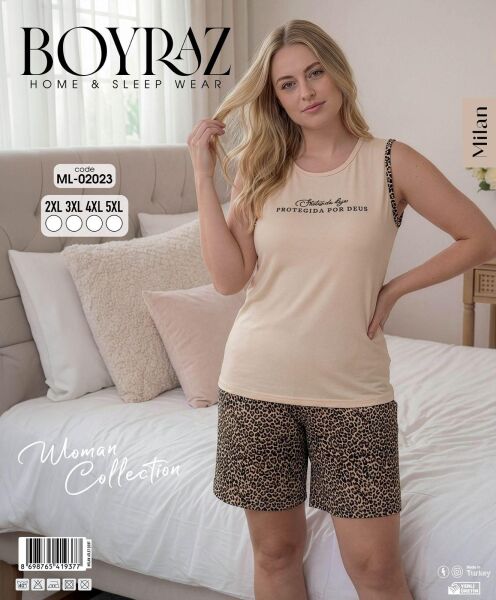 BOYRAZ 02023 MİLAN BATTAL KISAKOL ŞORTLU PİJAMA TK
