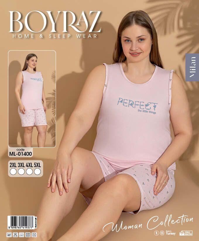 BOYRAZ 01400 MİLAN BATTAL KISAKOL ŞORTLU PİJAMA TK
