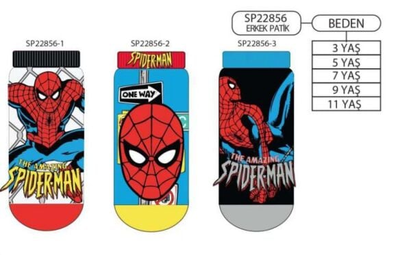 SPİDERMAN SP22856 ERKEK ÇOCUK PATİK ÇORAP