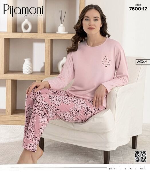 PİJAMONİ 7600-17Y BAYAN MİLAN PİJAMA TAKIM
