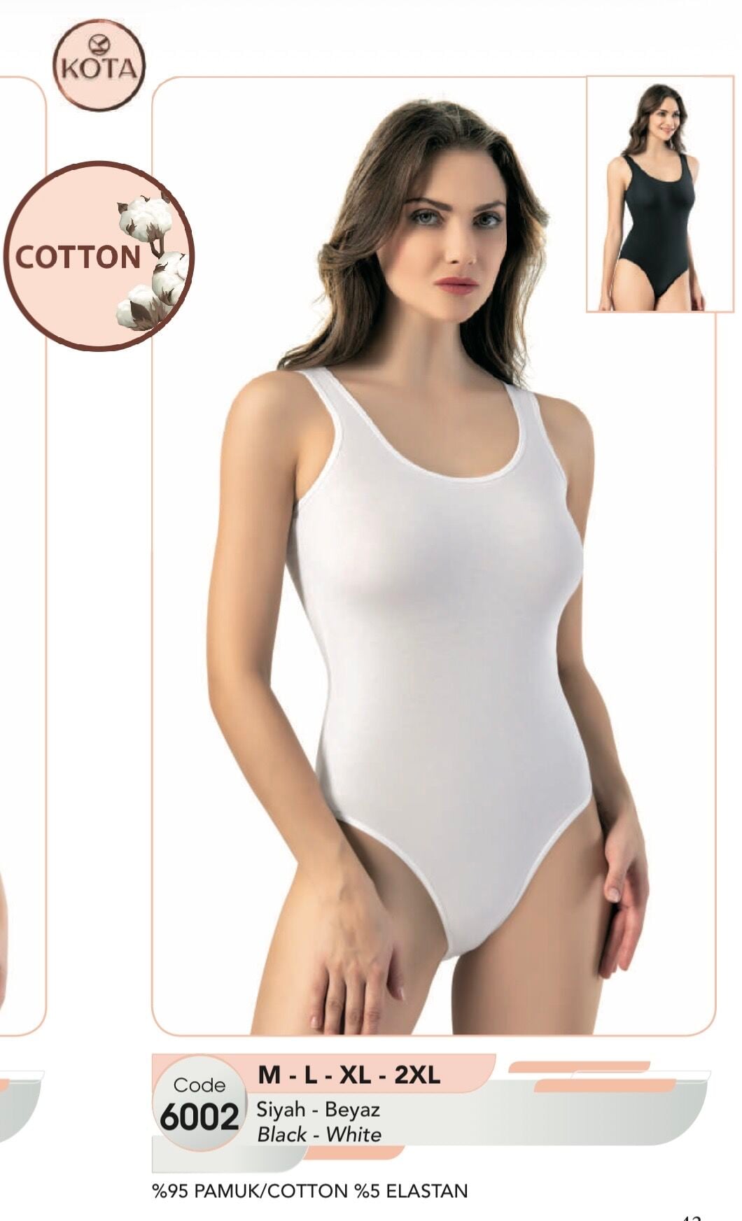KOTA 6002 BAYAN ÇITÇITLI KALIN ASKI BODY 2XL