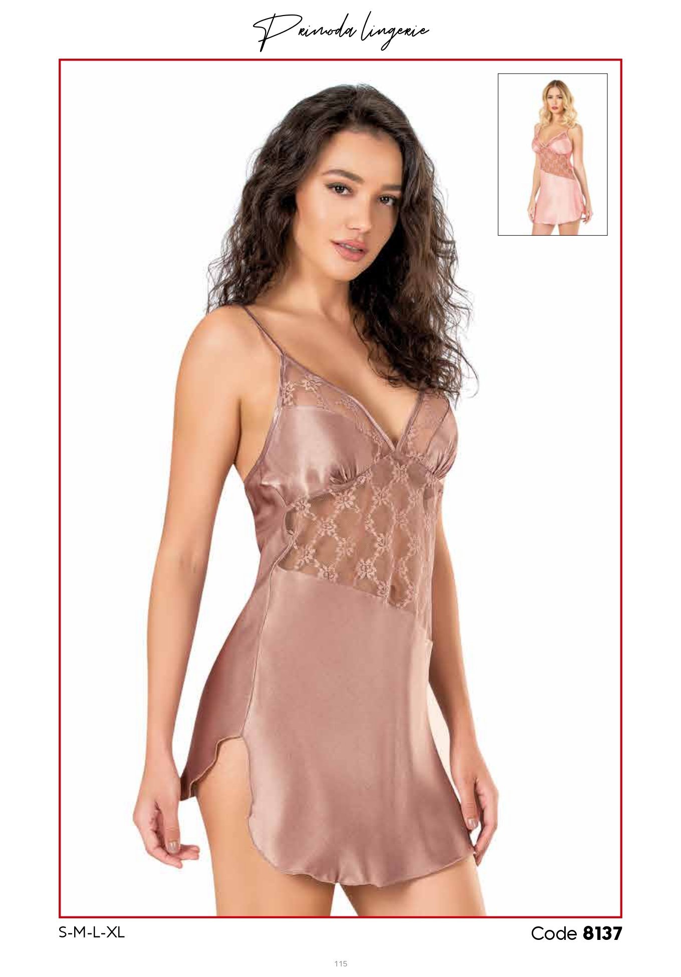 PRİMODA 8137 SATEN KISA GECELİK