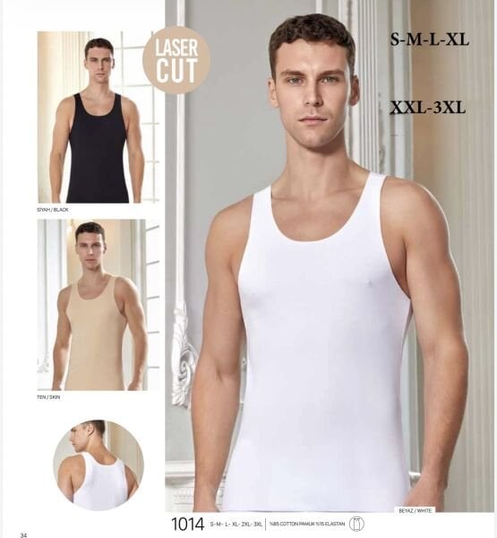 BERRAK 1014 ERKEK LAZER KESİM ATLET 2XL-3XL