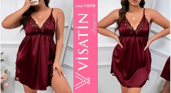 VİSATİN 11019 SATEN GECELİK BATTAL