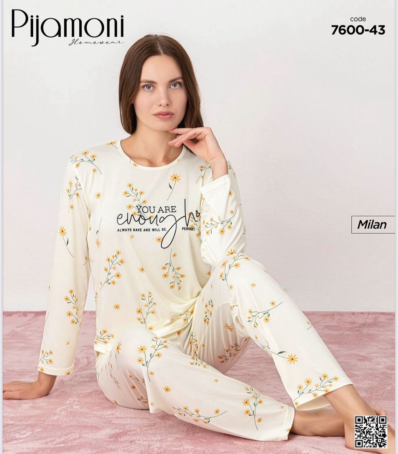 PİJAMONİ 7600-43 BAYAN MİLAN PİJAMA TAKIM