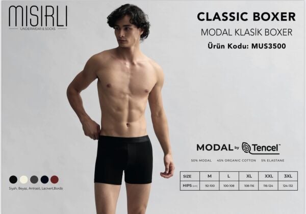 MISIRLI 3500 MODAL TENCEL KLASİK BOXER