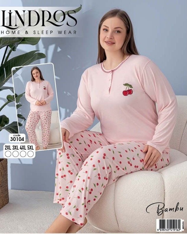 LİNDROS 30104 BAMBU BATTAL PİJAMA TAKIM