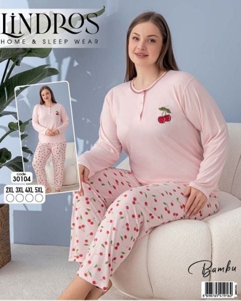 LİNDROS 30104 BAMBU BATTAL PİJAMA TAKIM