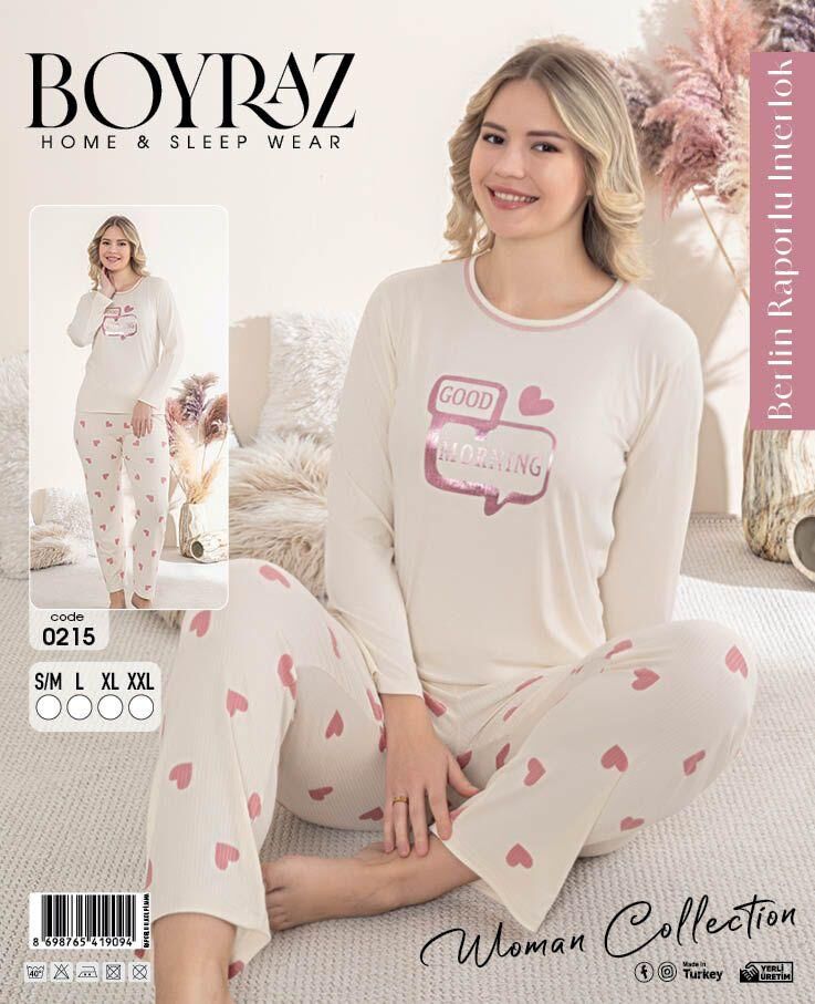 BOYRAZ 0215 BAYAN BERLİN İNTERLOK PİJAMA TAKIMI