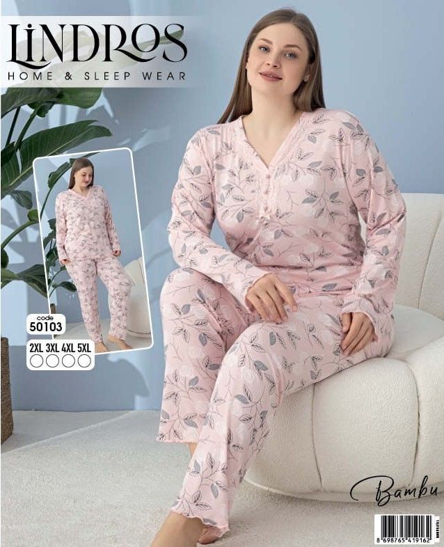LİNDROS 50103 BAMBU BATTAL PİJAMA TAKIM