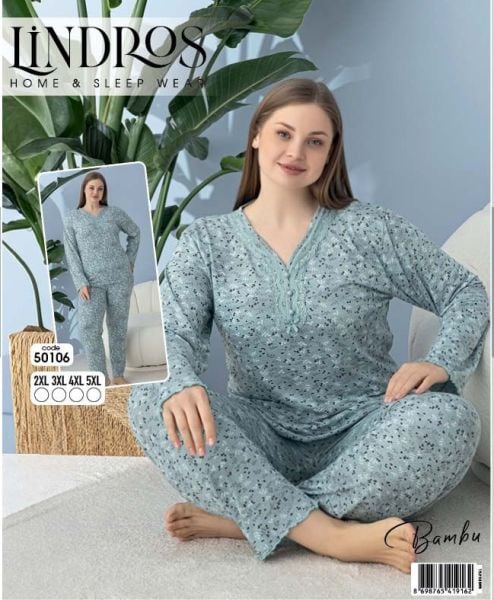 LİNDROS 50106 BAMBU BATTAL PİJAMA TAKIM
