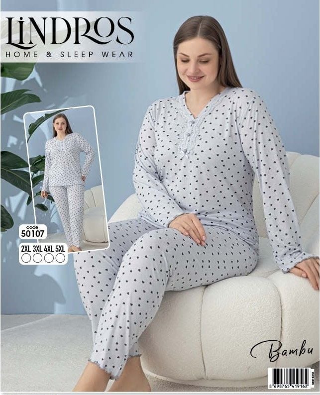 LİNDROS 50107 BAMBU BATTAL PİJAMA TAKIM